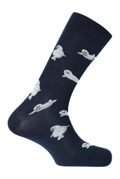 Hombre Punto Blanco Calcetines>Calcetines cortos algodón de focas marinas