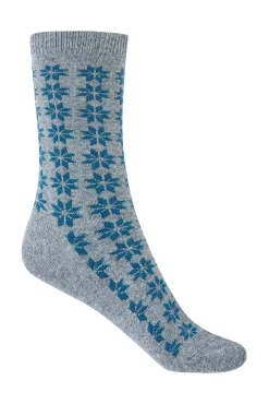 Mujer Punto Blanco Calcetines>Calcetines cortos Cachemira-lana de flor de nieve