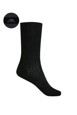 Mujer Punto Blanco Calcetines>Calcetines midi canalé de lana