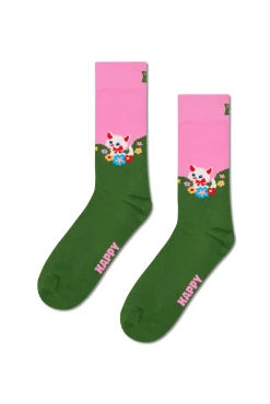 Mujer Happy Socks Calcetines>Calcetín de gatitos y flores