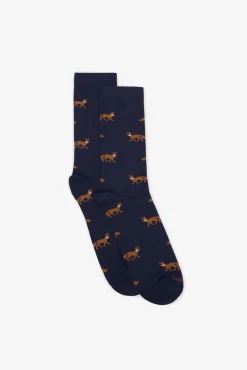 Hombre Cortefiel Calcetines>Calcetín dibujo zorro