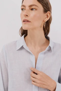 Mujer Cortefiel Blusas>Camisa algodón rayas