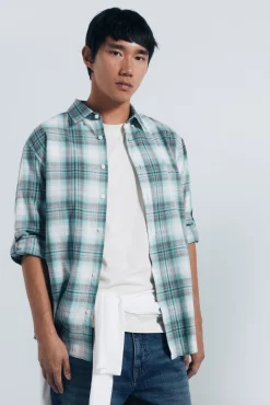 Hombre Springfield Camisas>Camisa algodón slub cuadros