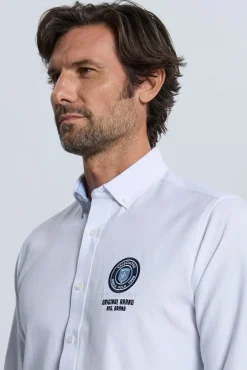 Hombre Valecuatro Camisas>Camisa bordada blanca
