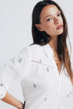 Mujer Springfield Blusas>Camisa bordados lace