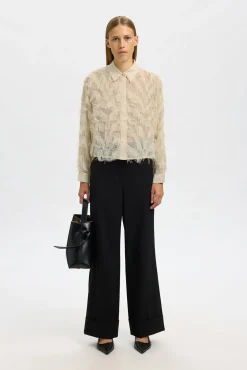 Mujer Selected Blusas>Camisa corta fluffy