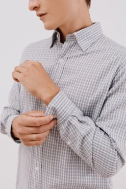 Hombre Cortefiel Camisas>Camisa cuadros algodón tencel