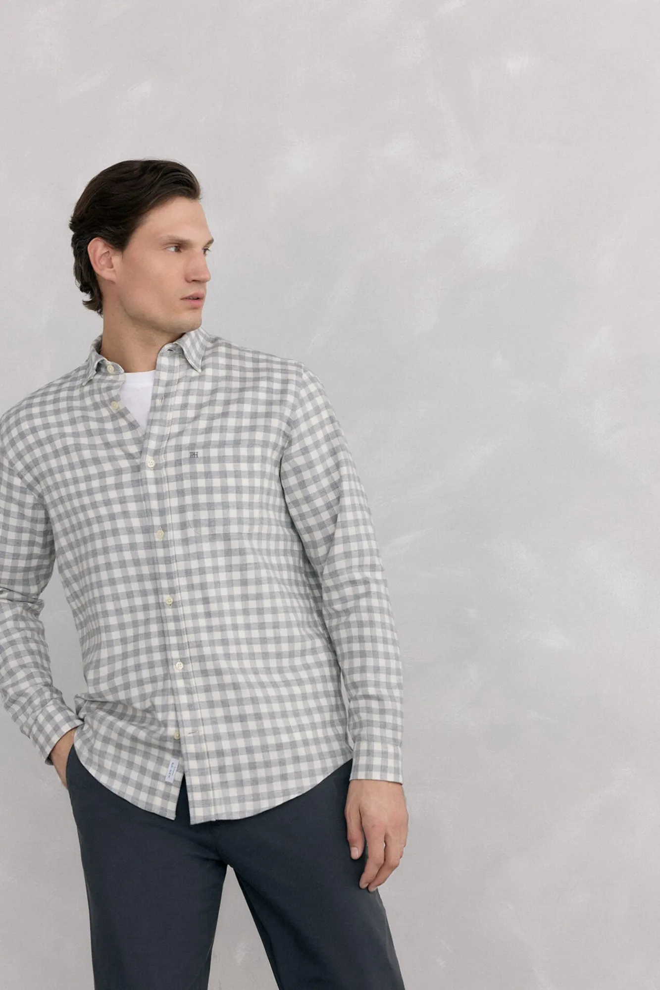 Hombre Pedro del Hierro Camisas>Camisa cuadros franela tejido italiano
