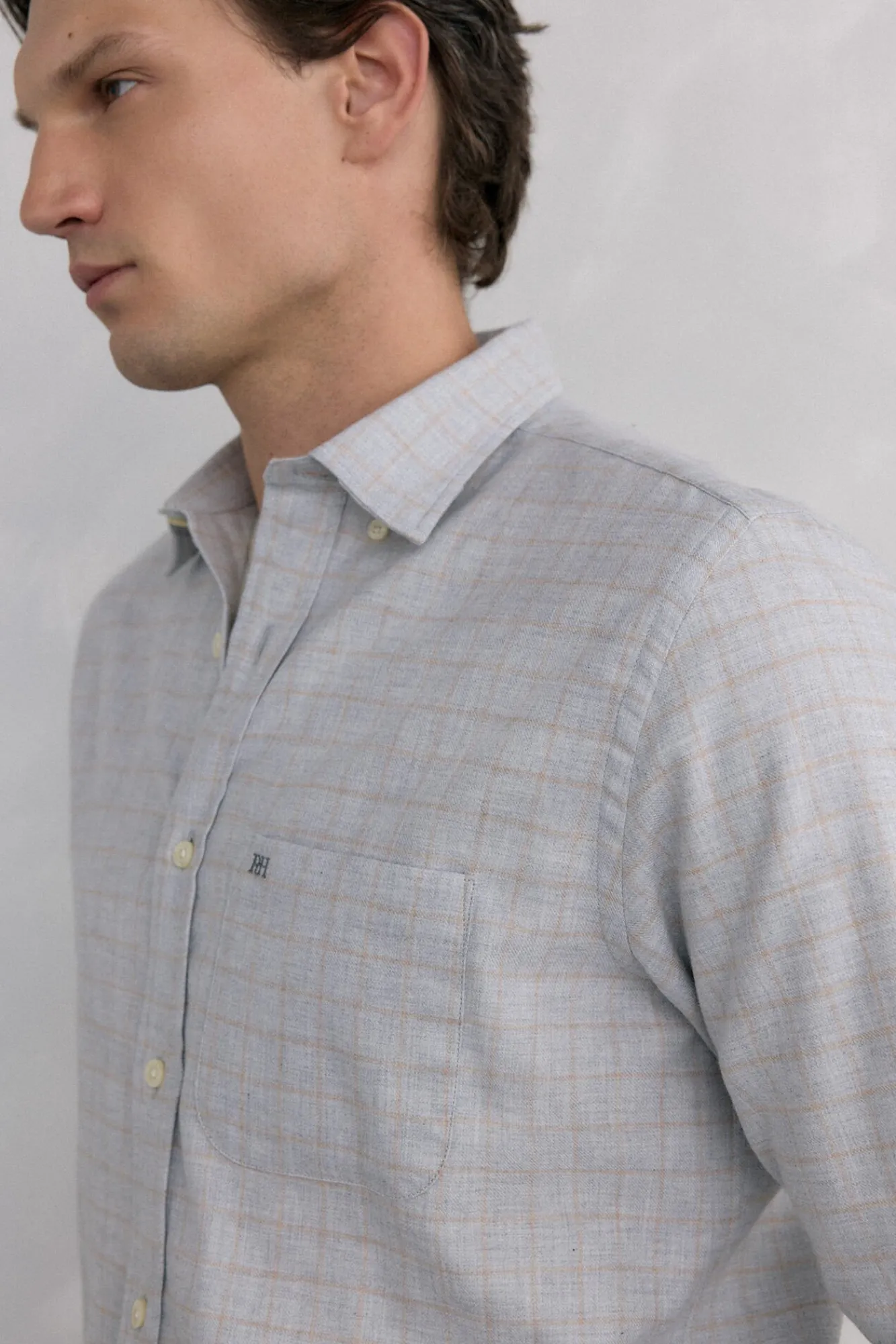 Hombre Pedro del Hierro Camisas>Camisa cuadros franela tejido italiano