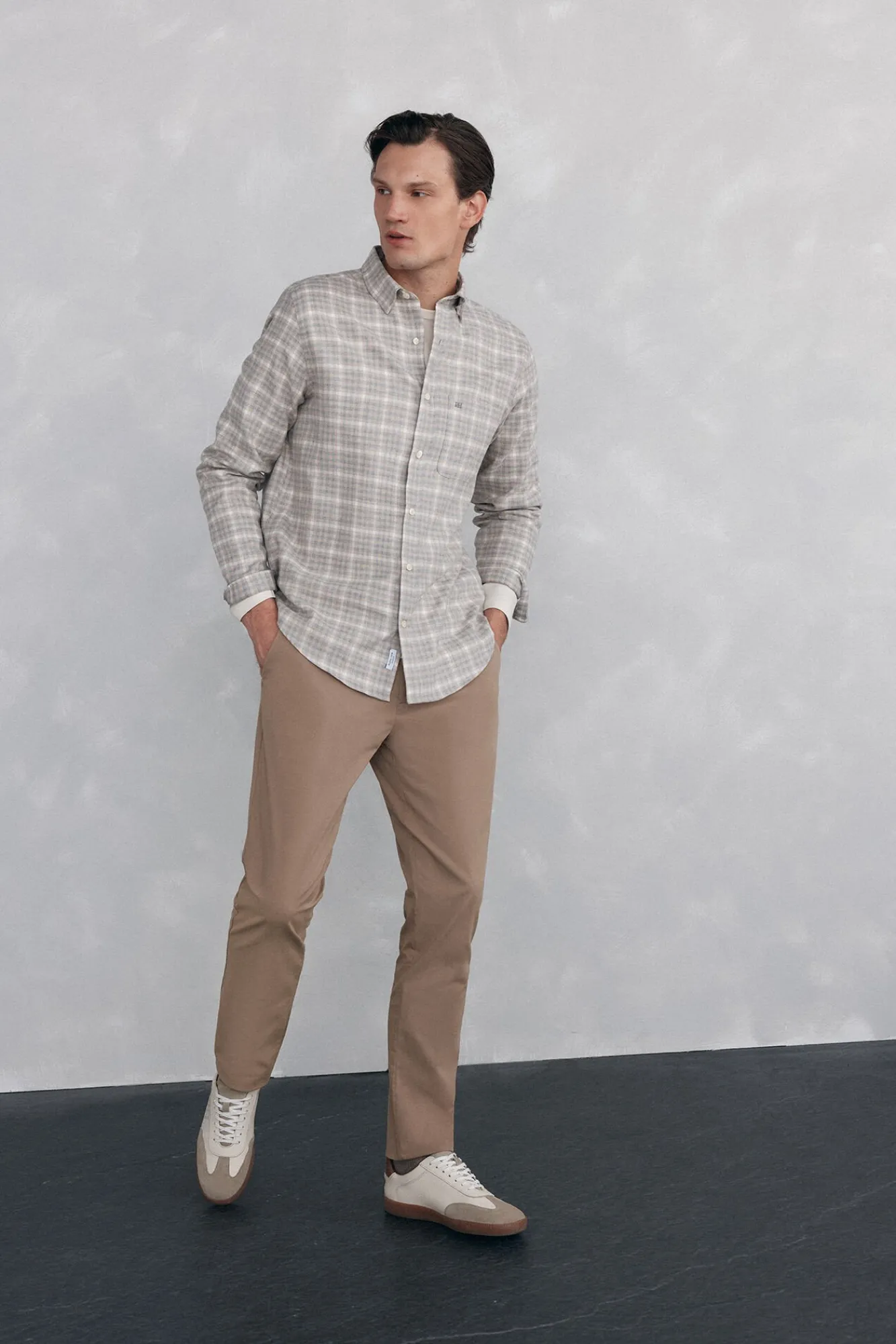 Hombre Pedro del Hierro Camisas>Camisa cuadros franela tejido italiano