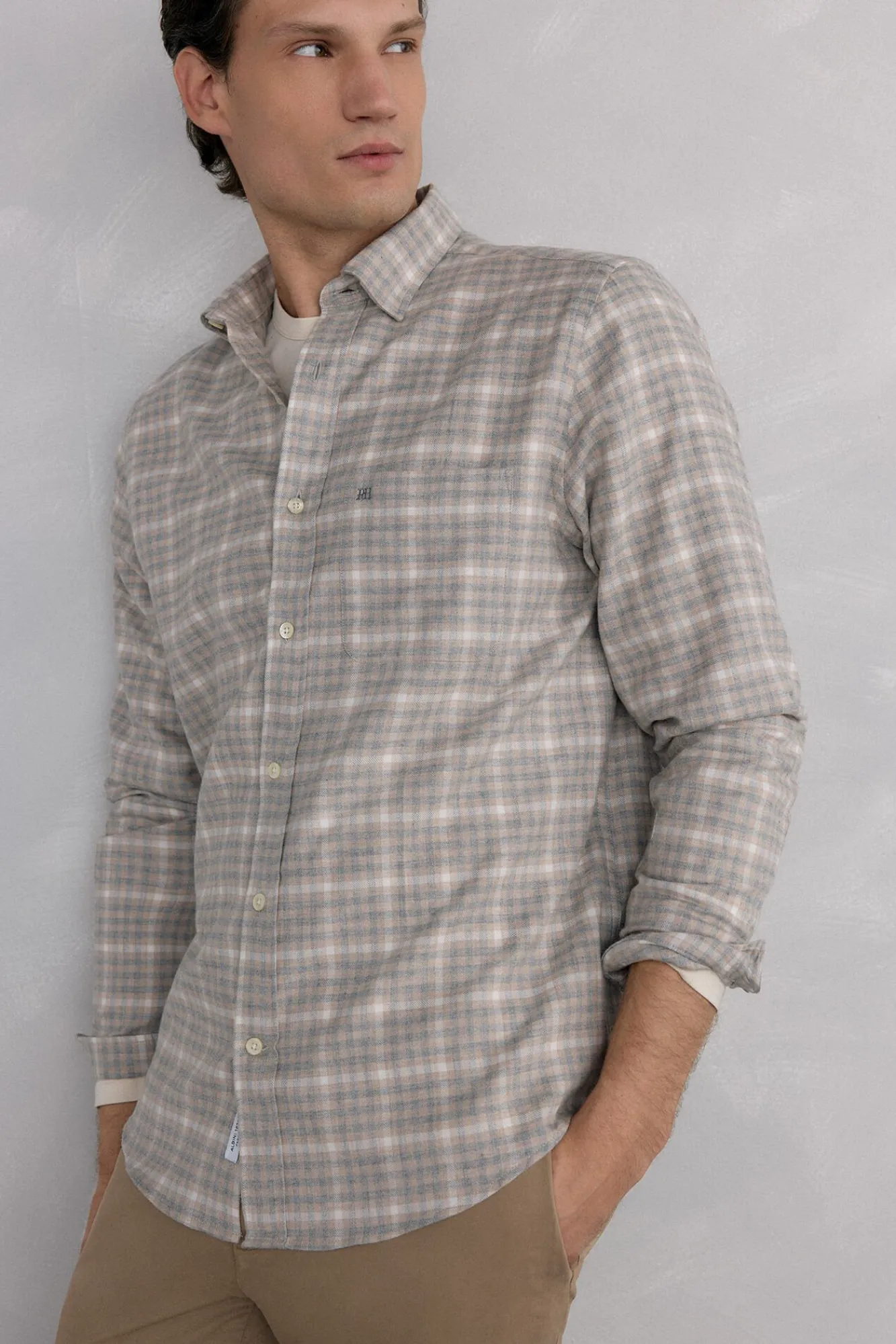 Hombre Pedro del Hierro Camisas>Camisa cuadros franela tejido italiano