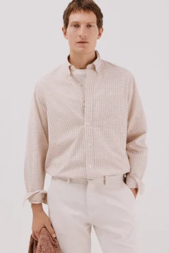 Hombre Cortefiel Camisas>Camisa cuadros popelín