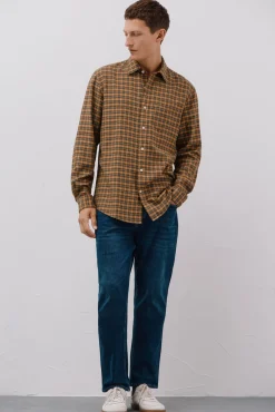 Hombre Cortefiel Camisas>Camisa cuadros Tencel