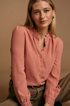 Mujer Polín Et Moi Blusas>Camisa cuello bordado Luzma