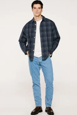 Hombre Selected Camisas>Camisa de cuadros popelín.