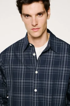 Hombre Selected Camisas>Camisa de cuadros popelín.