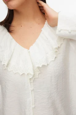 Mujer Vero Moda Curve Blusas>Camisa de cuello volante talla grande