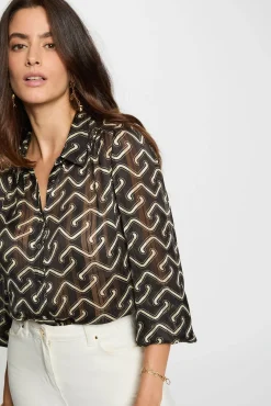 Mujer Morgan Blusas>Camisa de gasa estampada