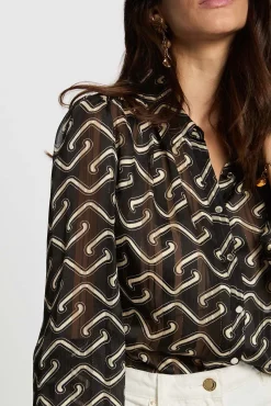 Mujer Morgan Blusas>Camisa de gasa estampada