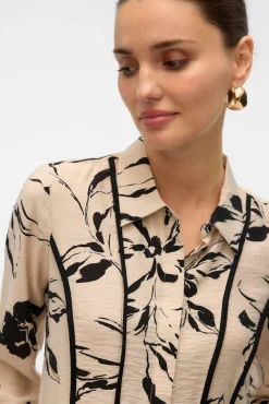 Mujer Vero Moda Blusas>Camisa de manga larga con lineas bordadas