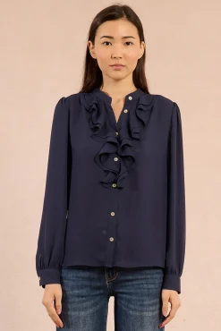 Mujer Molly Bracken Blusas>Camisa de manga larga detalle volantes