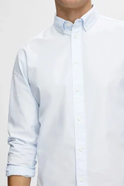 Hombre Selected Camisas>Camisa de manga larga Slim Fit confeccionada con algodón reciclado
