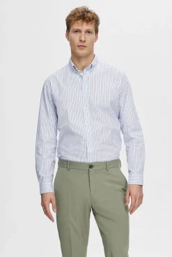 Hombre Selected Camisas>Camisa de manga larga Slim Fit confeccionada con algodón reciclado