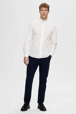 Hombre Selected Camisas>Camisa de manga larga Slim Fit confeccionada con algodón reciclado