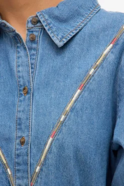 Mujer Vero Moda Blusas>Camisa denim con detalle bordado