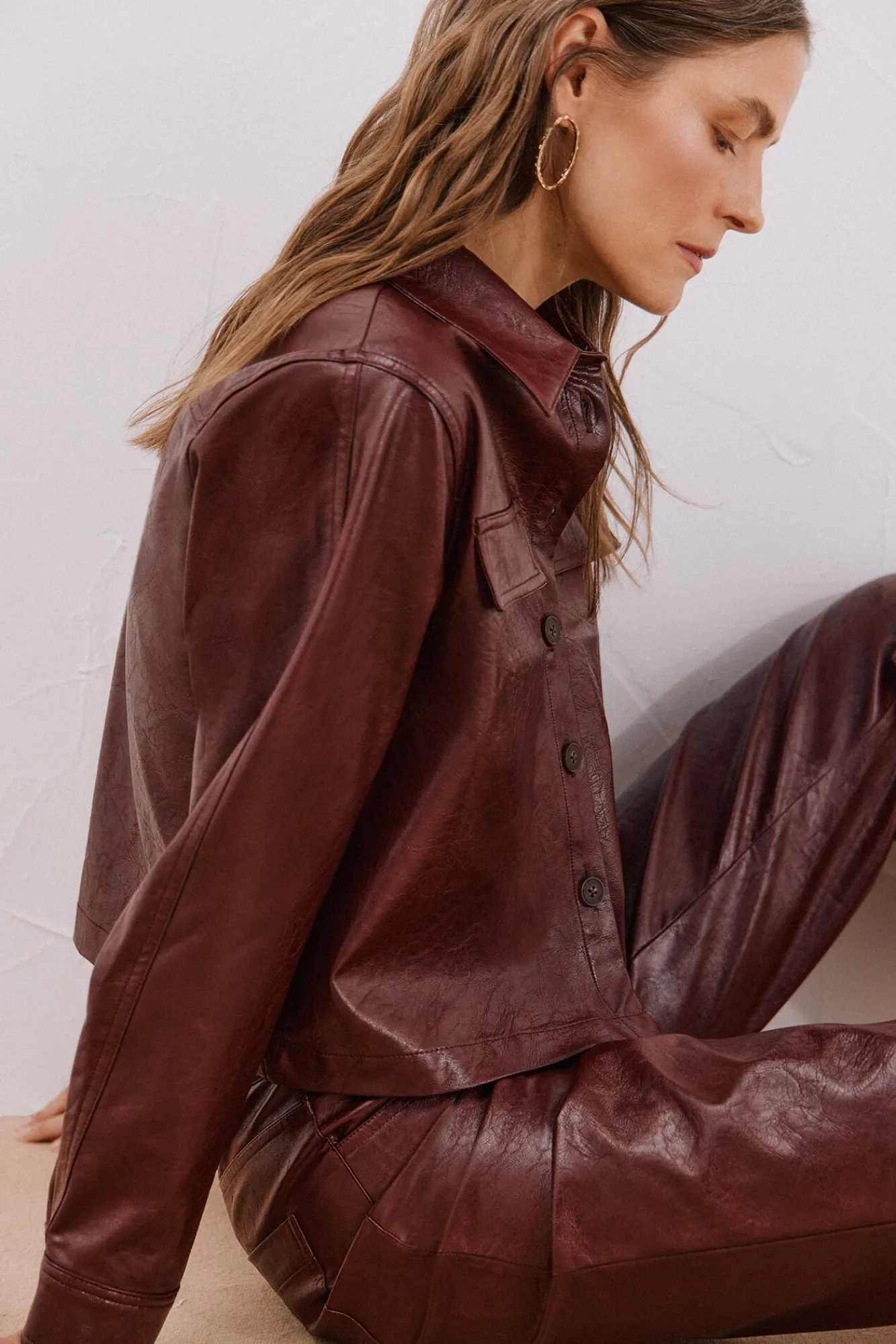 Mujer Cortefiel Blusas>Camisa efecto piel