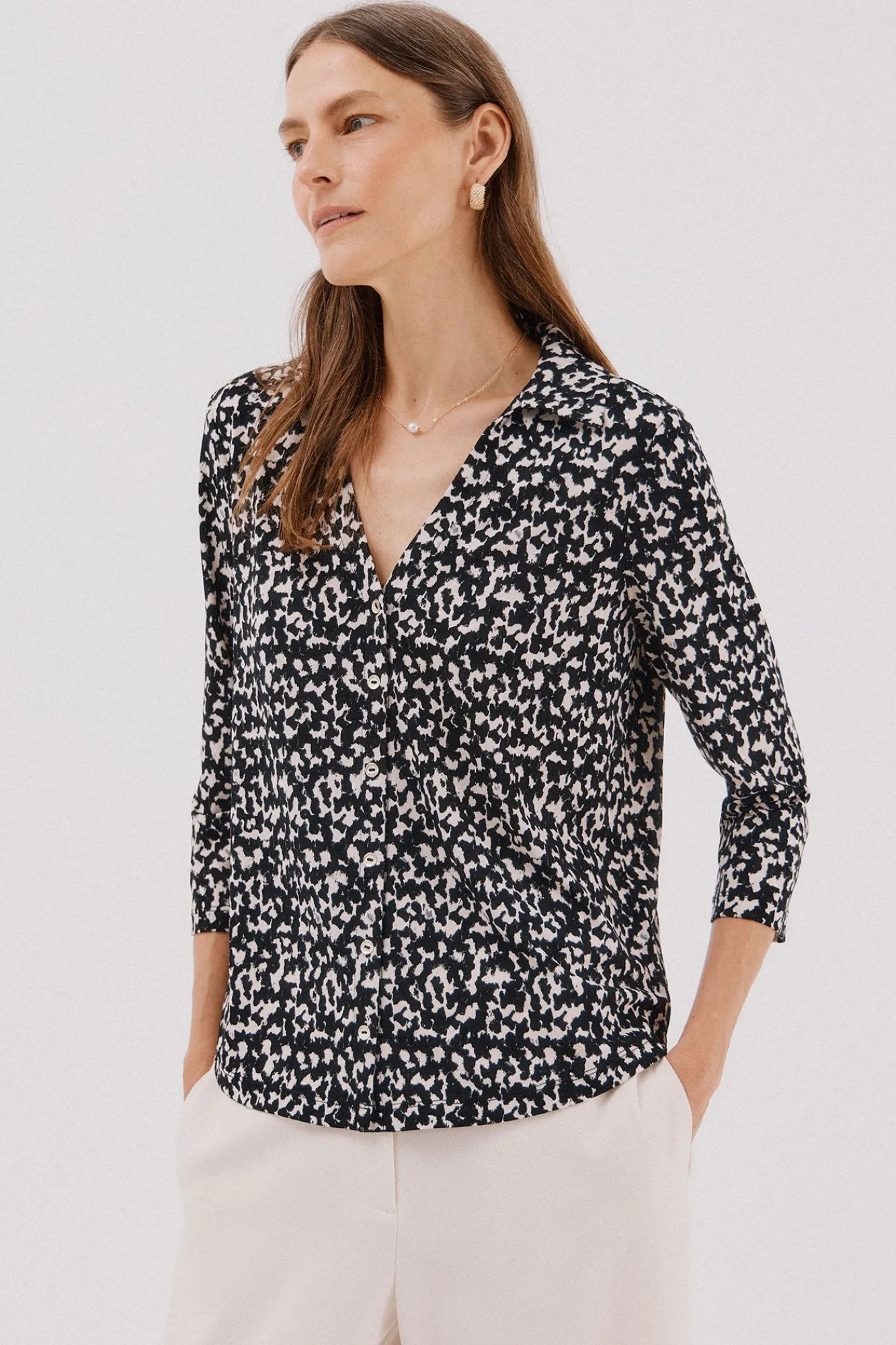 Mujer Cortefiel Blusas>Camisa elástica botones