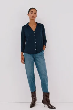 Mujer Cortefiel Blusas>Camisa elástica botones