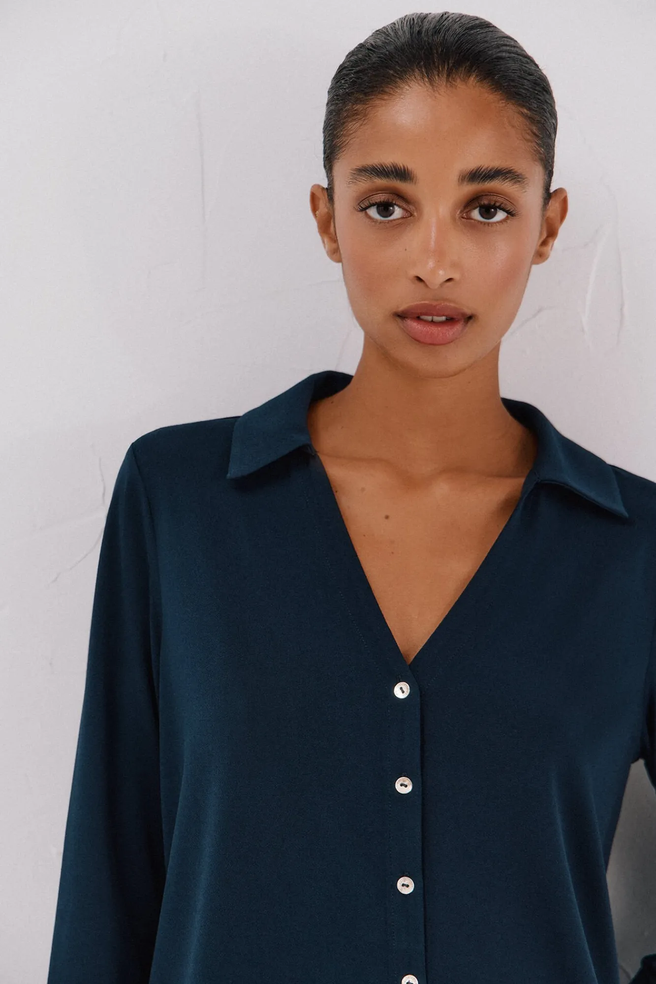 Mujer Cortefiel Blusas>Camisa elástica botones