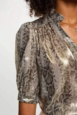 Mujer Morgan Blusas>Camisa entallada mangas abullonadas