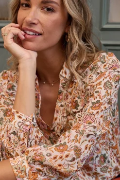 Mujer Polín Et Moi Blusas>Camisa floral con cuello pico