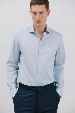 Hombre Cortefiel Camisas De Vestir|Camisas>Camisa gemelos lisa fácil plancha