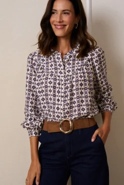 Mujer Polín Et Moi Blusas>Camisa geométrica Lila