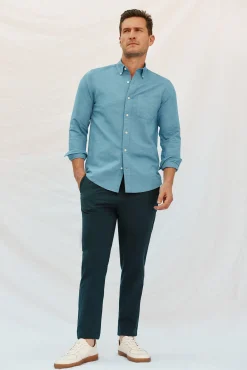 Hombre Cortefiel Camisas>Camisa lino algodón liso