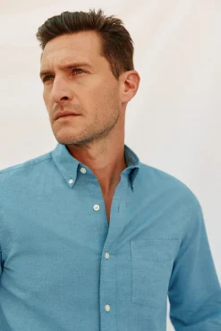 Hombre Cortefiel Camisas>Camisa lino algodón liso