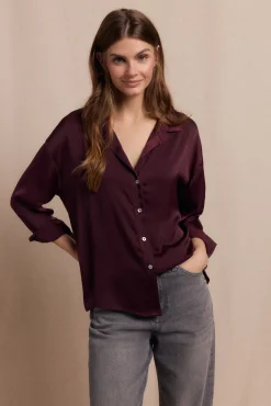 Mujer Slowlove Blusas>Camisa lisa satinada