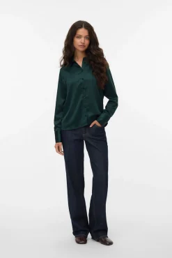 Mujer Vero Moda Blusas>Camisa lisa satinada