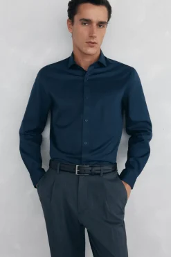 Hombre Pedro del Hierro Camisas>Camisa lisa twill fácil plancha + anti olor slim fit