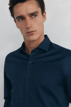 Hombre Pedro del Hierro Camisas>Camisa lisa twill fácil plancha + anti olor slim fit