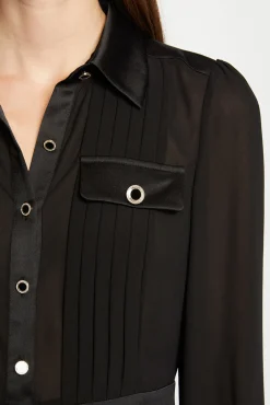 Mujer Morgan Blusas>Camisa manga larga con pliegues