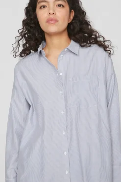 Mujer Vila Blusas>Camisa Oxford con bolsillo