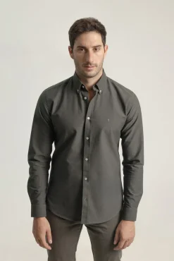 Hombre PuroEGO Camisas>Camisa oxford slim fit algodón