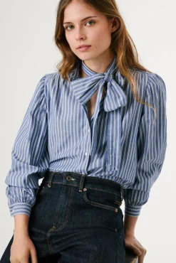 Mujer Pepe Jeans Blusas>Camisa Popelín De Rayas