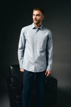 Hombre OOTO Camisas>Camisa rayas twill