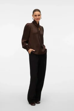 Mujer Vero Moda Blusas>Camisa satinada escote lazada
