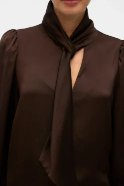 Mujer Vero Moda Blusas>Camisa satinada escote lazada